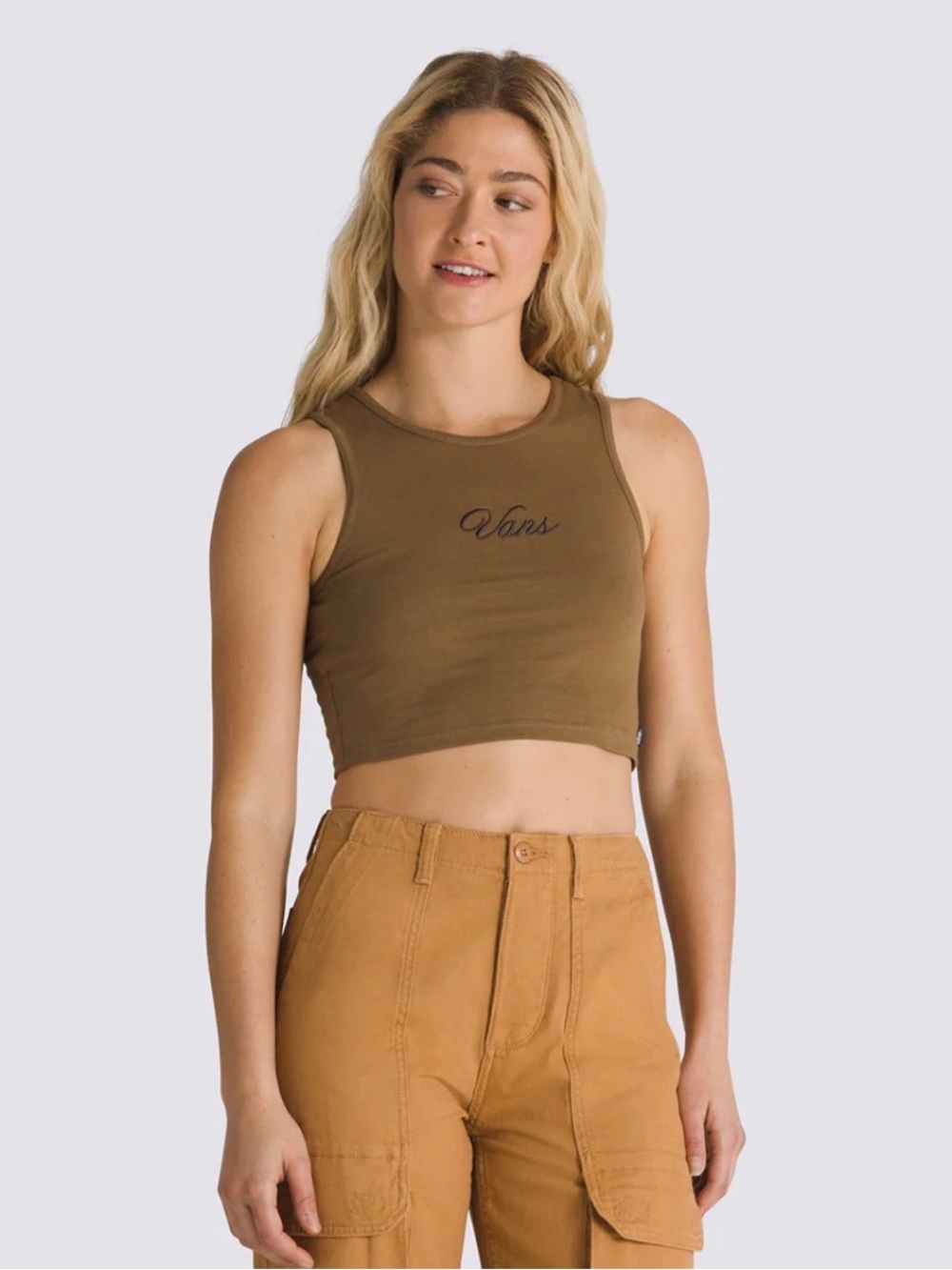 Women’s Vans Regata Small Staple Fitted Crop Upland Sepia Festival Size Medium
